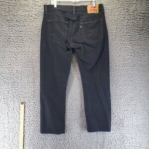 Levis Jeans Mens Size 34x34 Black 501 Original Fit Straight Button Fly Denim